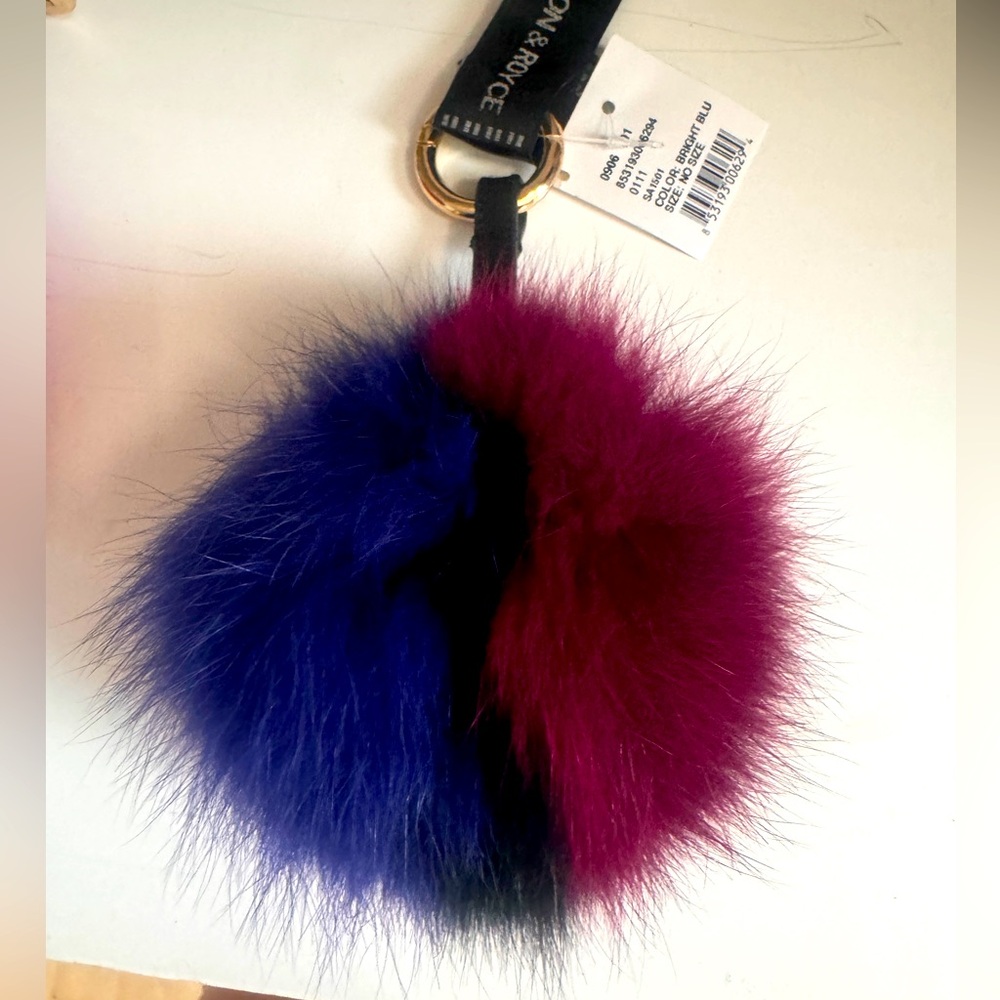 Fallon & Royce Multicolored Fox Fur Bag Charm/Keychain